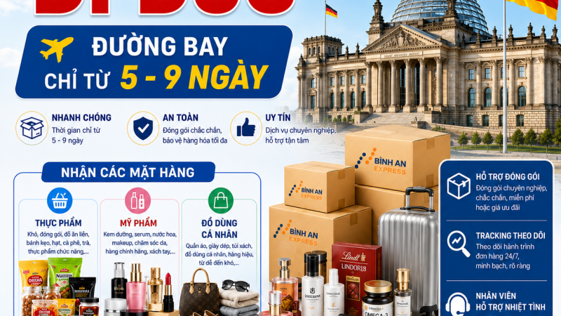 GỬI HÀNG ĐI ĐỨC GIÁ TỐT TẠI BÌNH AN EXPRESS – ĐI NHANH – UY TÍN NHẤT NĂM 2026