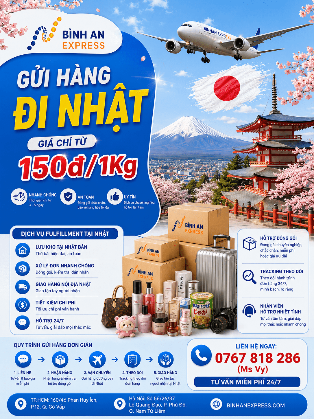 GỬI HÀNG ĐI NHẬT GIÁ CHỈ TỪ 150.000đ/KG