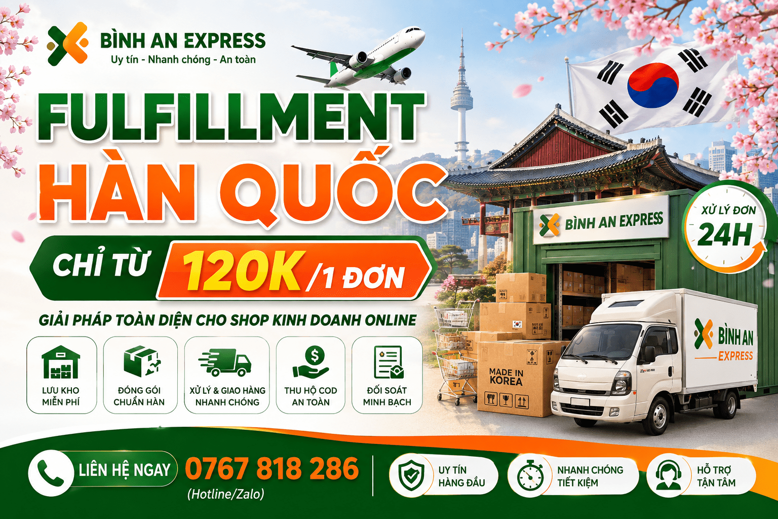 FULFILLMENT HÀN QUỐC CHỈ 120.000đ – CHI PHÍ TỐI ƯU CHO CÁC SHOP VÀ DOANH NGHIỆP